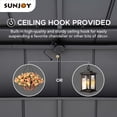 thumbnail image 6 of Sunjoy 8ft. x 12 ft. Wooden Cedar Framed Grill Gazebo with  DC Solar Power - Black, 6 of 8