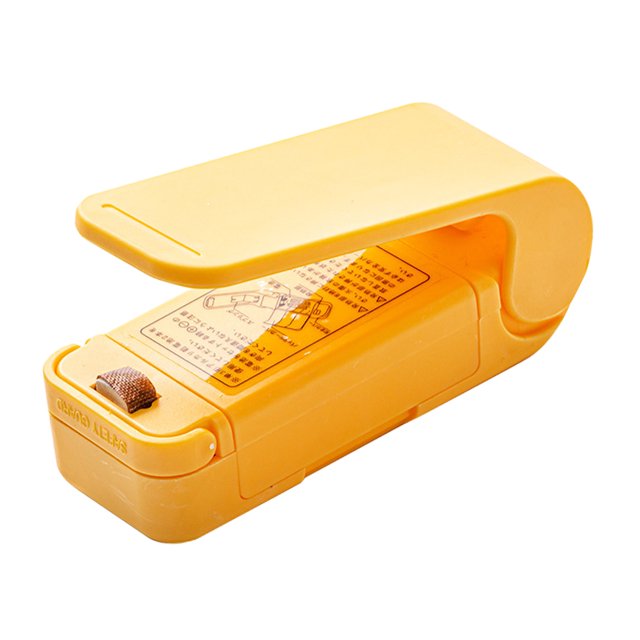 8uds. Mini sellador de alimentos portátil con batería para refrigerios (amarillo)