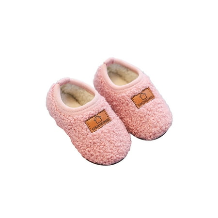 

Daeful Kids Warm House Shoe Cartoon Floor Shoes Comfort Winter Slipper Breathable Cozy Flats Outdoor Slippers Pink 2C