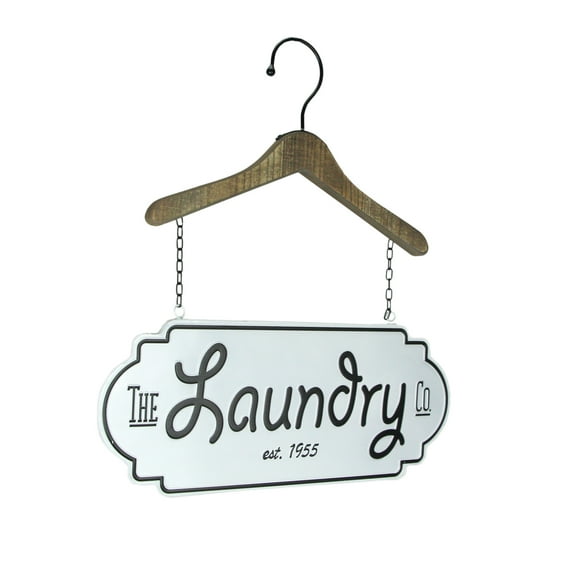 Audreys The Laundry Co. Vintage Look Metal and Wood Sign Wall Hanging