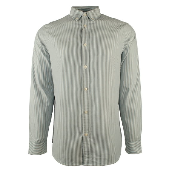 Men's Long Sleeve Striped Tailored Classic Fit Shirt-V-Small