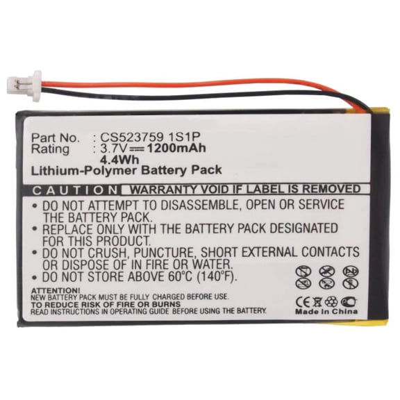 Batteries N Accessories BNA-WB-P7347 Remote Control Battery - Li-Pol, 3.7V, 1200 mAh, Ultra High Capacity Battery - Replacement for Nevo CS5037591S1P Battery