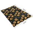 thumbnail image 4 of Black Green Leaf Sunflower Pattern Blanket,Comfortable Soft Flannel Throw Blanket,All Season,Warm Lightweight Blankets for Sofa Bed Couch Living Room Chair,40"x50", 4 of 4
