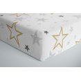 thumbnail image 3 of Kushies Crib sheet Breathable, 100% soft Cotton Percale  Neutral Unisex for Baby boys and girls  - Multi Golden Star, 3 of 5