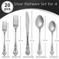 thumbnail image 4 of Runfly Gorgeous Retro Royal Stainless Steel 20 Pieces Flatware Set, Cutlery Set Utensil Sets Service for 4, 4 of 7