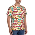 thumbnail image 2 of Vsdgher Colorful Butterflies Print Men's Dry Fit Mesh Athletic Shirts Moisture Wicking Tennis T-Shirt Tops, 2 of 9