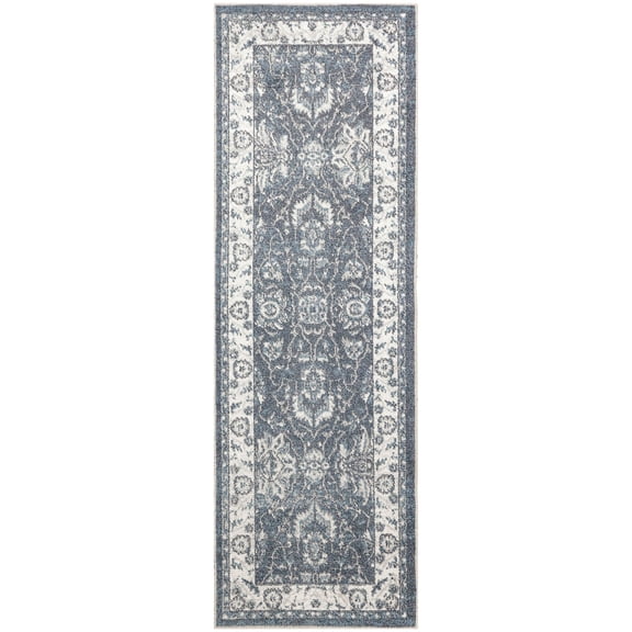 Nourison Astra Machine Washable 2'2" x 8' Slate Vintage Indoor Area Rug
