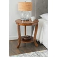 thumbnail image 3 of Powell Kendall Round Indoor Accent Side Table with Shelf, 24" Tall, Hazelnut Brown, 3 of 12