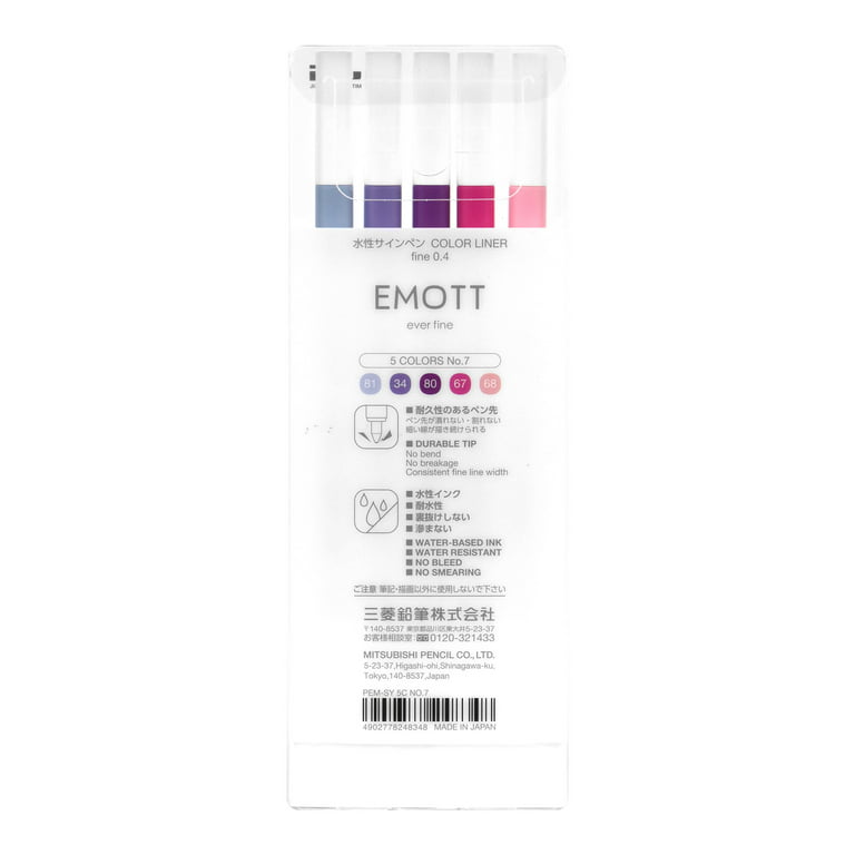emott Fineliner Marker Pens, Assorted Pastel Colors, 10 Count, Size: 0.38 mm