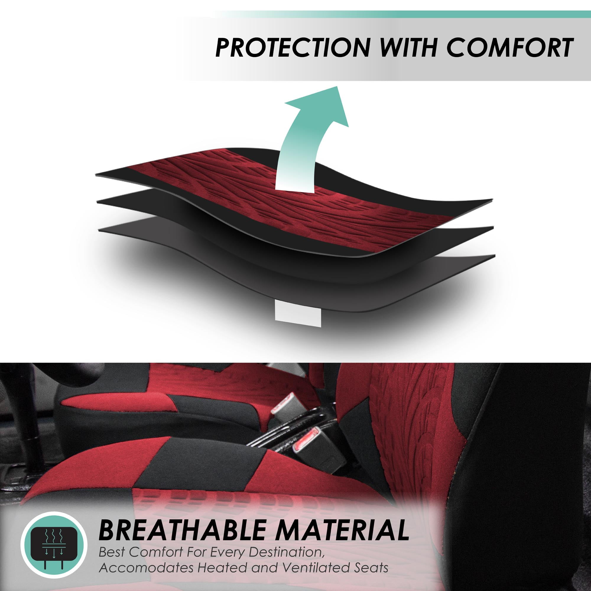 FH Group Travel Master Universal Seat Covers Fit For Car Truck SUV Van - Full Set