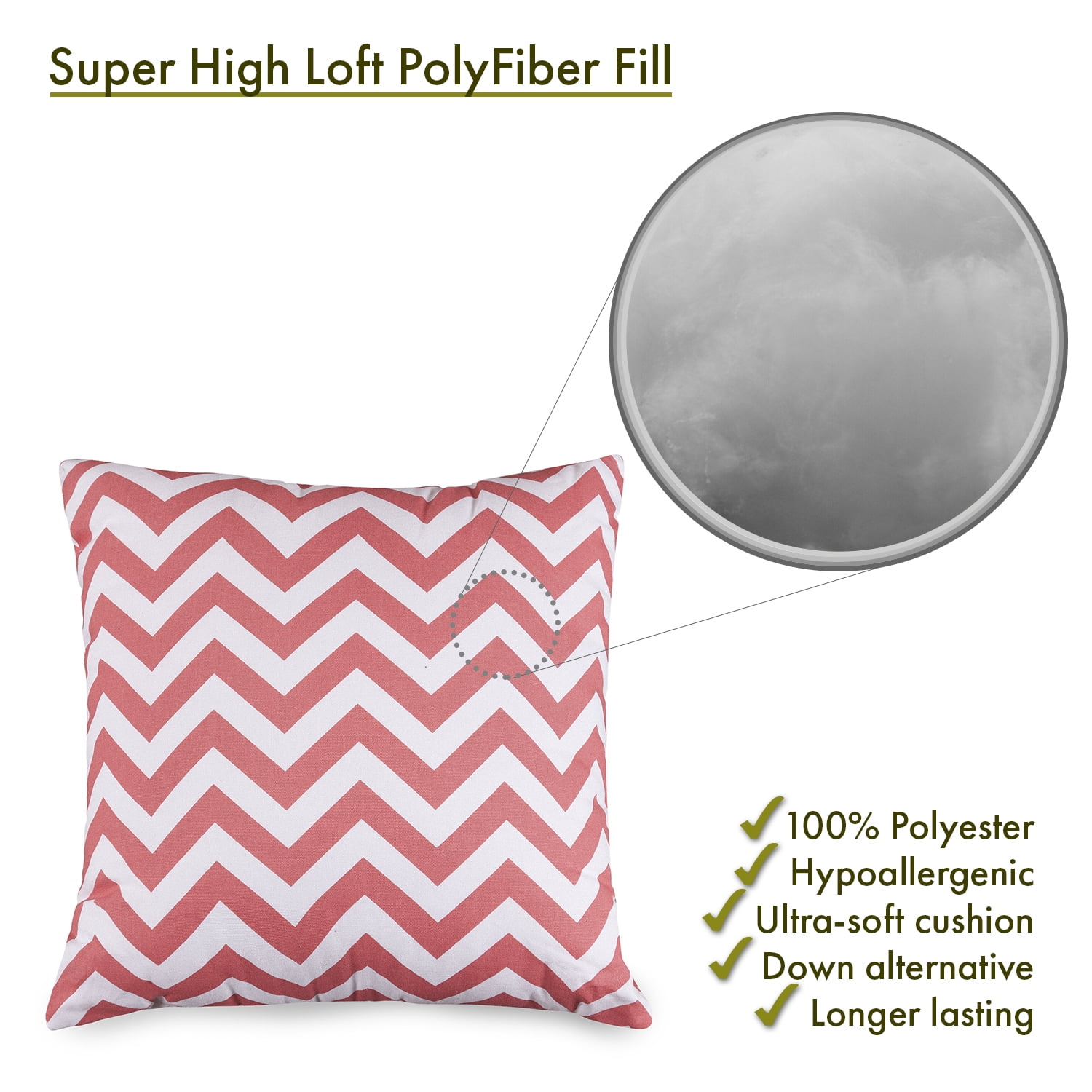 X-Large Coral Chevron Majestic Home Goods Pillow