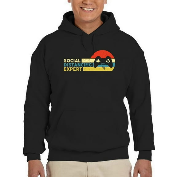 Distancing Expert Men Hoodie, Male Medium