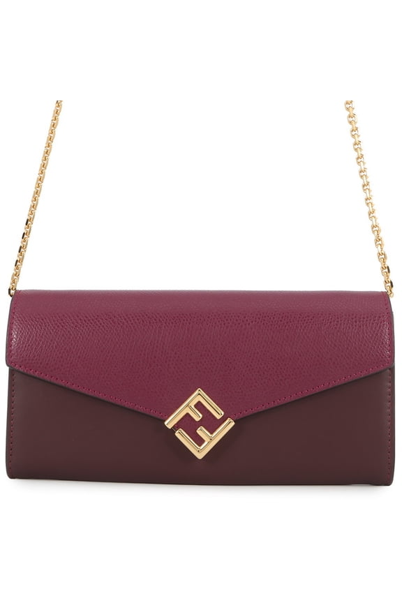 Pre-Owned Fendi Wallet Chain FF Diamond Bicolor Leather BM0365 FENDI Long