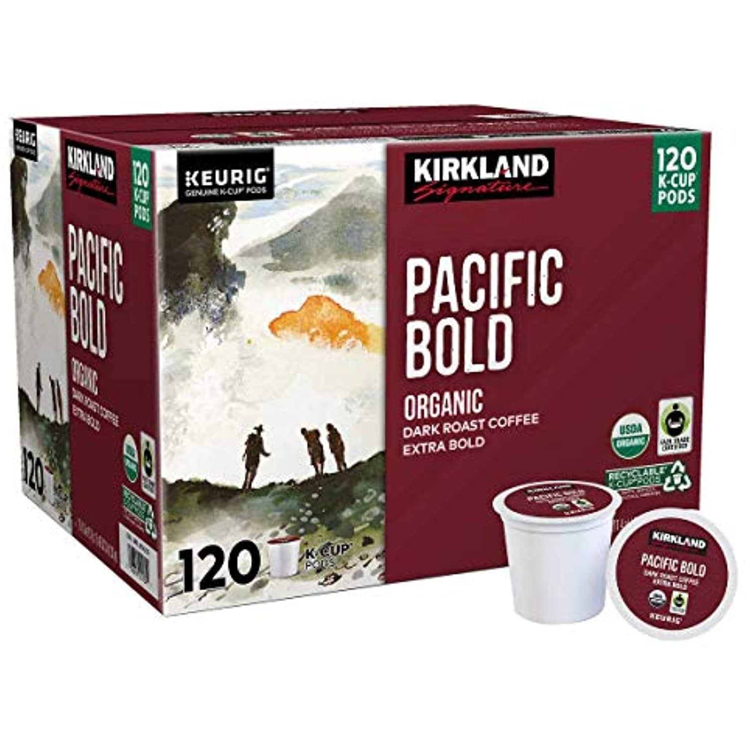 Kirkland Signature Pacific Bold Coffee K Cups, Dark Roast 119 Count