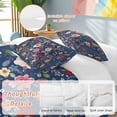 thumbnail image 3 of Navy Blue Flowers Bedding 3 Piece Duvet Cover Set Full Size, Spring Vintage Floral Leaves Farmhouse Soft Microfiber Comforter Cover with Zipper Closure & Pillowcases, FadeResistant Quilt Cover, 3 of 9