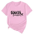 thumbnail image 2 of Tittly T Shirts for Women Spring Tops for Women Women's Just A Small Town Teacher Printed T Shirt Cotton Round Neck Casual Short Sleeves Graphic Tees Tshirts Shirts Pink S, 2 of 4