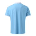 thumbnail image 5 of Sngxgn Men's Print Short Sleeve Cotton Polo T-Shirt(Light Blue,L), 5 of 5