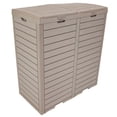 thumbnail image 1 of Sunnydaze Outdoor Double Trash Can - Polypropylene Resin - Light Gray- 78 Gallons, 1 of 10