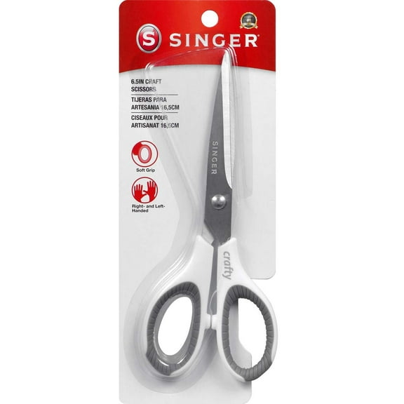 SINGER 6.5-Inch Craft Scissors with Comfort Grip for Sewing and DIY Projects