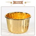 thumbnail image 3 of Matsuzay 50 piezas de tazas redondas para muffins de papel de aluminio para pasteles y magdalenas, herramientas para envolver, bandeja para cocinar, Cocina y Comedor oro Matsuzay HA010050-04, 3 of 6