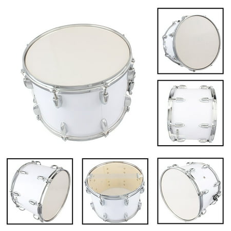 Reactionnx 14 X10 Inches Student Marching Snare Drum Kids Percussion Kit White with Drumsticks Strap (Best Marching Snare Drum)