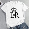 thumbnail image 1 of Blusa Mangas Cortas Camisetas con estampado de cuello redondo Camiseta de moda RIP suave Ropa casual de verano (Blanco XXL) Cgtredaw Blanco T XXL para Mujer, 1 of 1