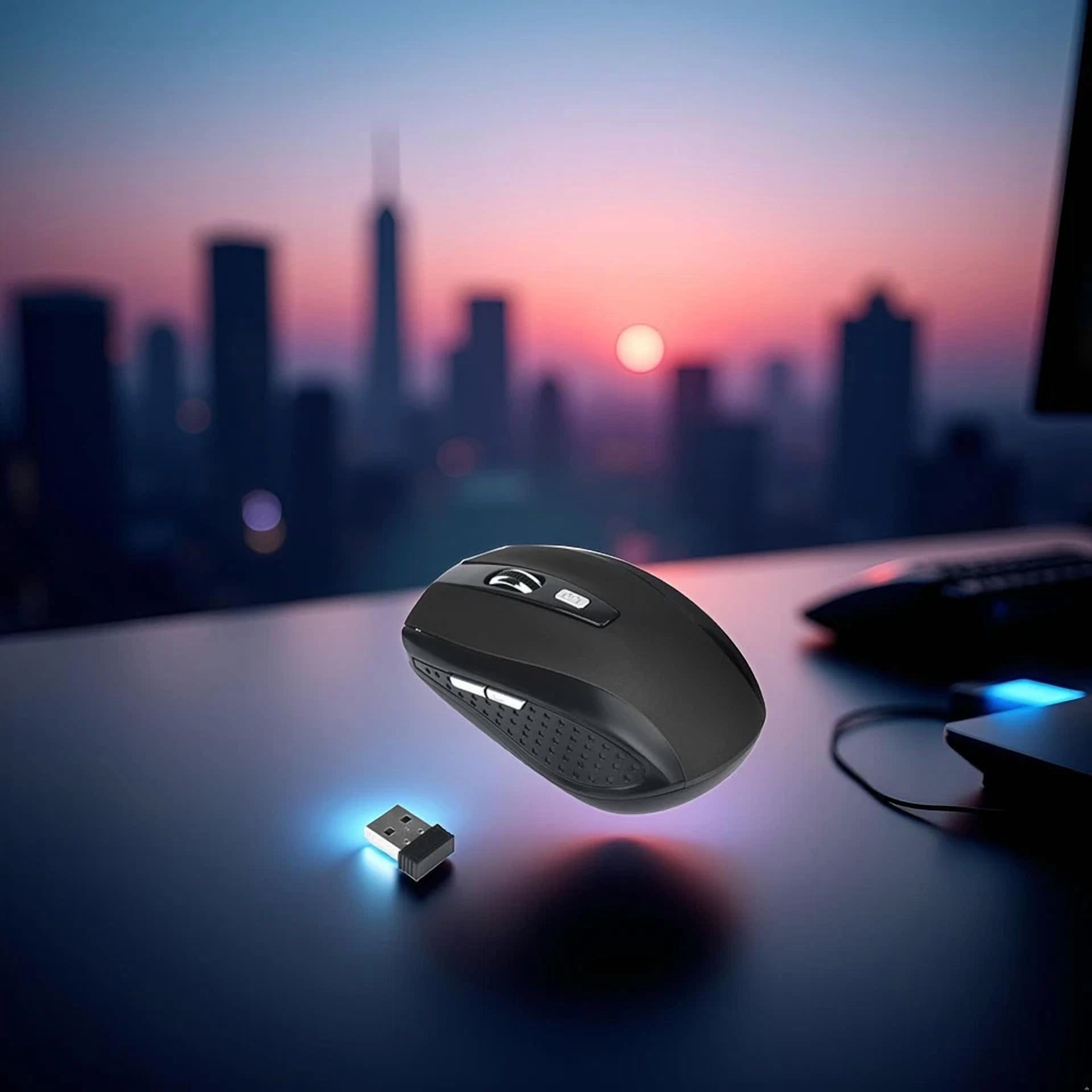 BUTTERFLY- Black Wireless Mouse 2.4G Laptop Mouse Gaming With Usb Receiver, Cordless