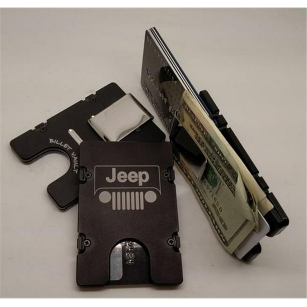 Helm Jeep RFID Protégé Porte-Monnaie en Aluminium et Titulaire de la Carte de Crédit&44; Noir