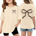 thumbnail image 3 of WOYY Infant Girls Oversized T Shirt Bow Print Breathable Short Sleeve T-Shirt, Sizes 12-24M, 3 of 5