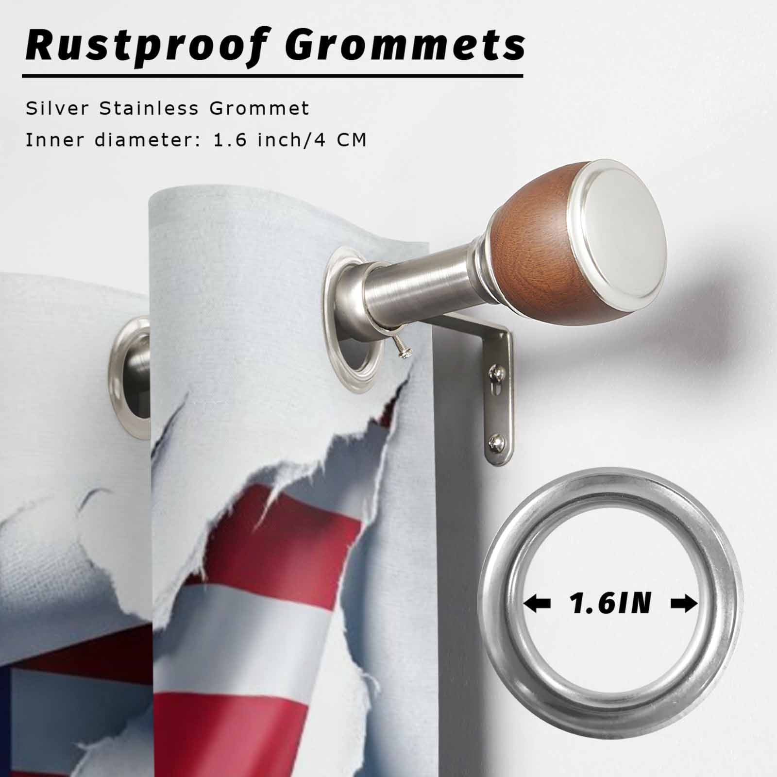 Independence Day Outdoor Curtains for Patio, Watercolor U. S. Flag Shabby Chic Abstract Sunshade Privacy Drapes Grommet Waterproof Outside Curtains for Porch/Cabana/Balcony 54"x 108", 1 Panel