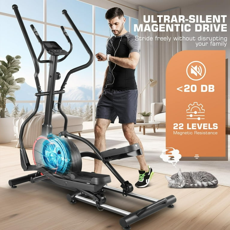 FUNMILY Elliptical Machine Home Magnetic Elliptical Machines Hyper Quiet Front Drive System Home Fitness Equipment for Cardio Training Home