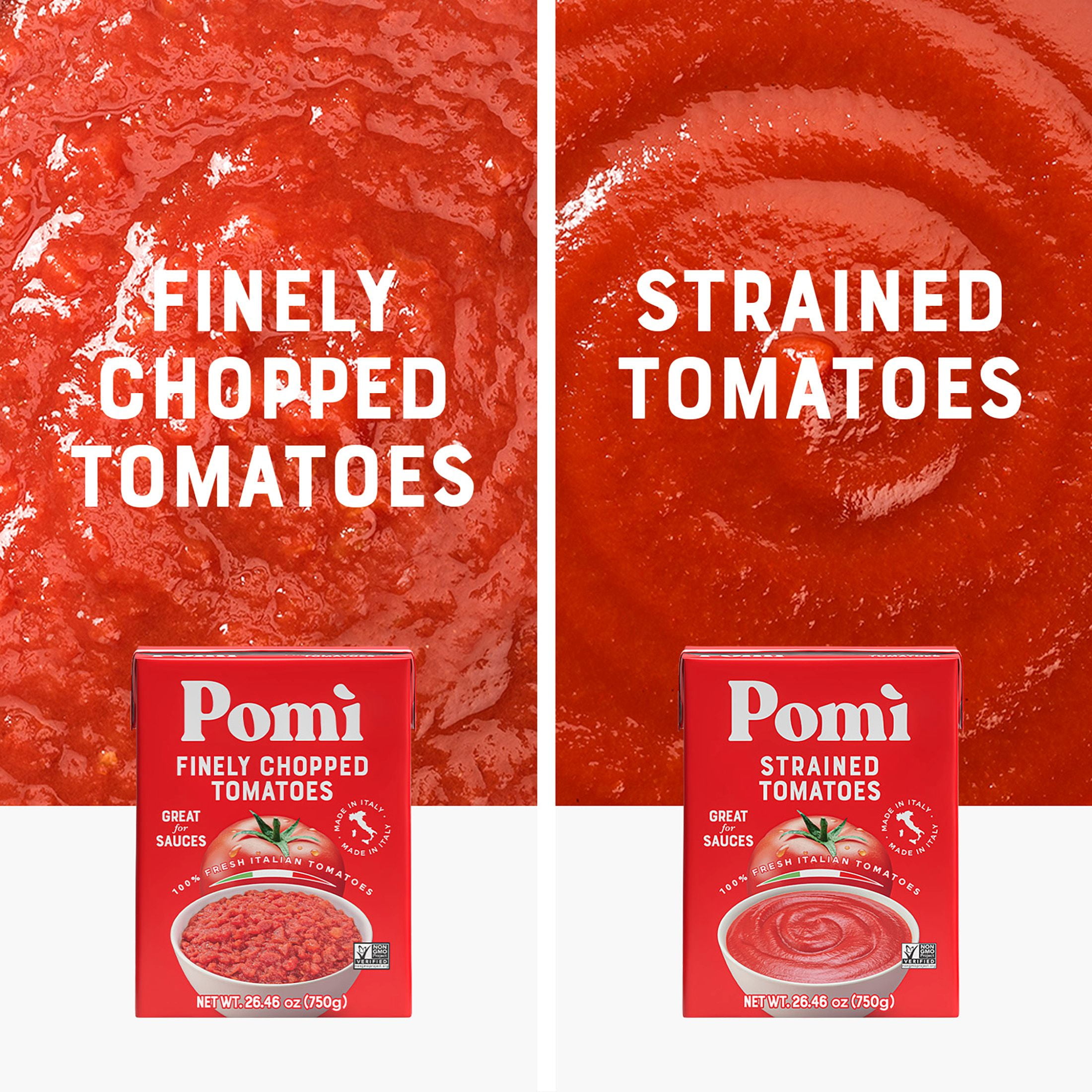(2 pack) Pomi Strained Tomatoes, 26.46 oz, 1/4 Cup per serving, 12 servings per Container