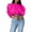 Hot Pink, variant on Chiffon Blouses for Women Casual Solid Short Sleeve Mesh Tulle Blouse Puffy Layered Short Tops Party Prom (Yellow,S)