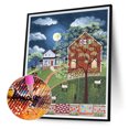 thumbnail image 1 of Cuadros Decorativos Kits de pintura de diamante redondo completo 5D DIY imagen de mosaico de cabaña de árbol de manzanas (V3057) Tmvgtek embutido en tela, 1 of 8