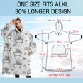thumbnail image 4 of Oversized Wearable Blanket Hoodie,White Highland Cow Bathtub Bubble Pattern Sherpa Blanket Hoodie with Super Pockets,Super Warm Fuzzy Pullover for Women & Men, 4 of 6