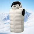 thumbnail image 5 of Atkumj Plus Size Mens Puffer Vest Casual Comfortable Hooded Full Zip Down Vest Fashion Warm Sleeveless Solid Color Puffy Vest with Side Pockets, 5 of 8
