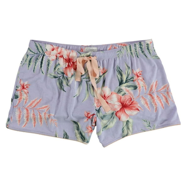 P.J. Salvage Womens Flowers,Leaves, Branches Pajama Shorts, Purple, Small