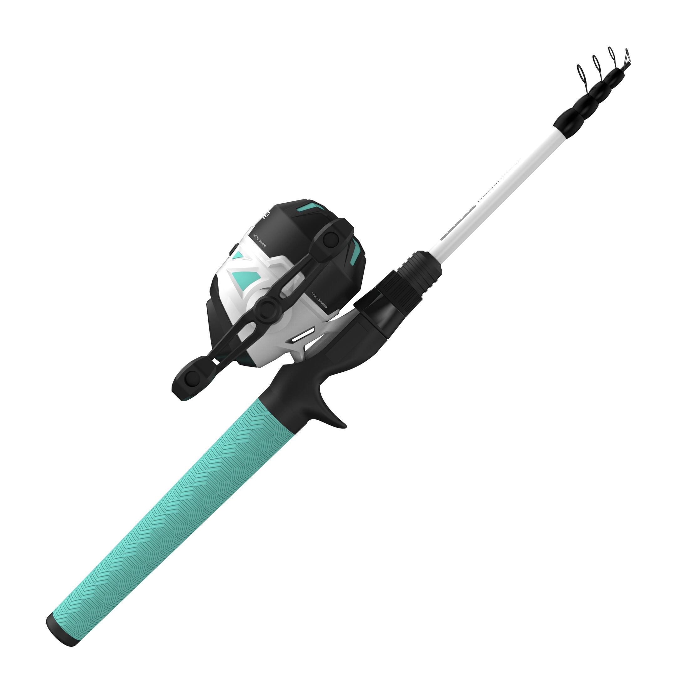 Zebco Roam Spincast Reel and Telescopic Fishing Rod Combo, 6-Foot 5-Piece Rod, Seafoam