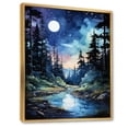 thumbnail image 2 of Designart "Midnight Serenity Blue Pine Tree Landscape IV" Floral Floater Framed Canvas Print, 2 of 7