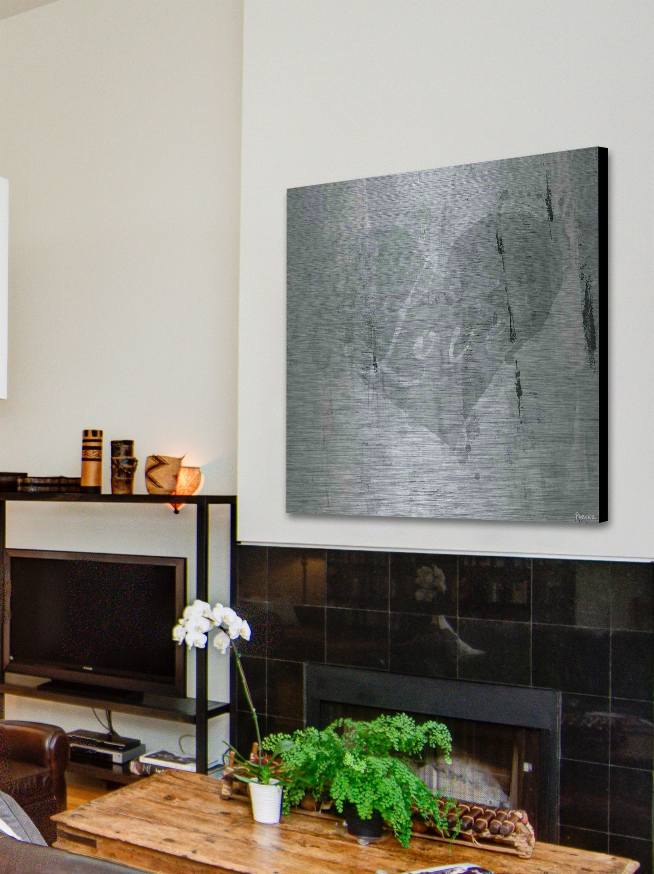 "Green Heart Love" Painting Print on Brushed Aluminum