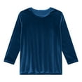 thumbnail image 3 of Women T-Shirt Carnival Clothes For Fashion Velvet Short Sleeve T Shirt Soft Casual Basic Top For Fall And Winter Comfort Wear Blue M, 3 of 8