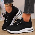 thumbnail image 2 of YOUYEDIAN Sneakers for Women Fashion Lace-up Breathable Mesh Casual Platform Comfy Sneakers Versatile Soft Mesh Slip On Sport Walking Shoes, 2 of 5