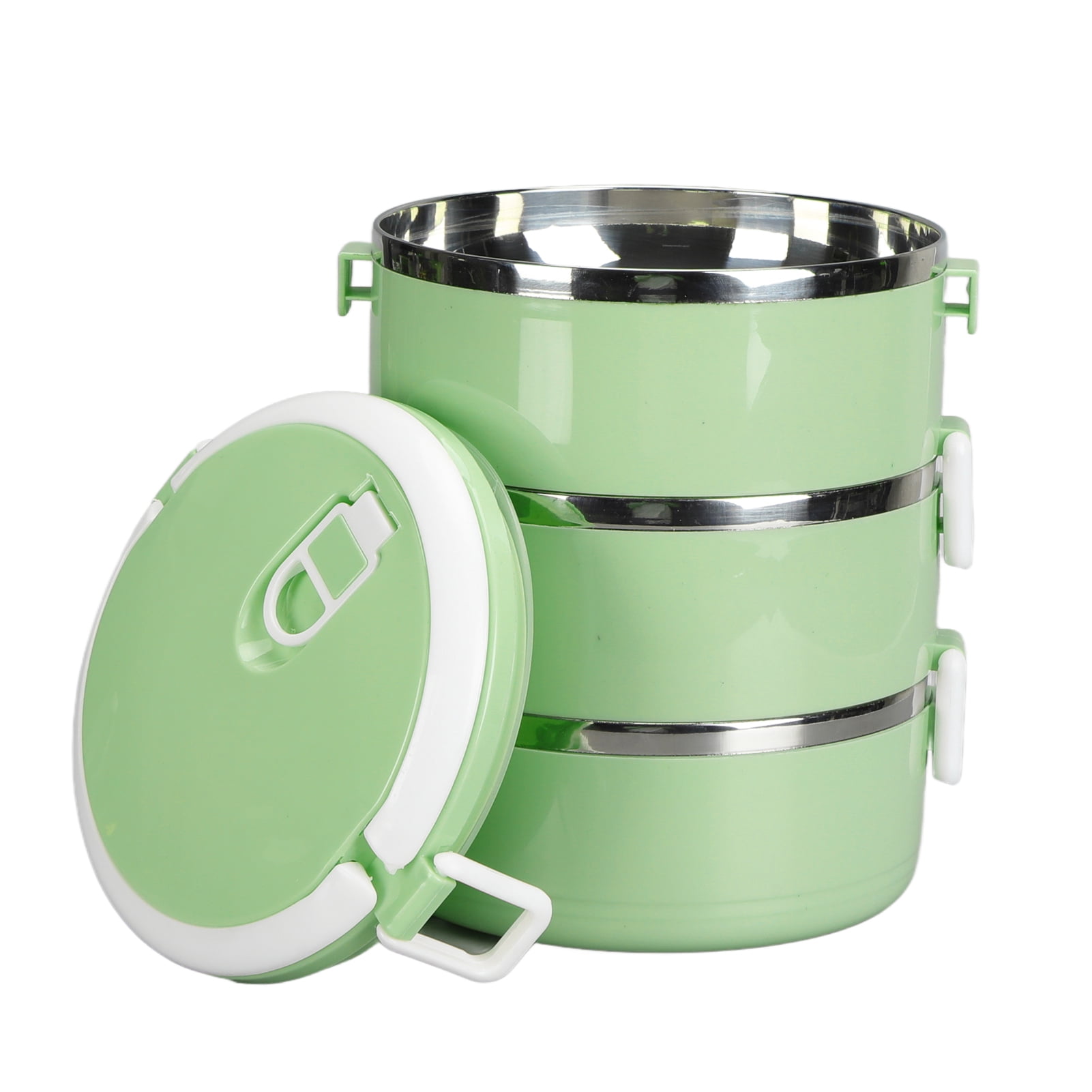 Stainless Steel Bento Box ,Adult Lunch Box Set, Portable Insulated Lunch Containers StackableLeakproof Food Container for Adults Office Outdoor[Three Layers Nordic Green]