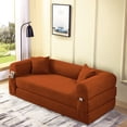 thumbnail image 3 of VFD Compression Sofa - 3 Seats Convertible Floor Sofa Bed - with Pillow Back Support Armrest - Comfy Foldable Sofa Bed Compressed Sofa in Box - Corduroy Fabric - for Living Room Bedroom, 3 of 11