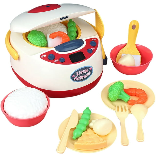 Kids Cooking Toys Set Funny Electric Rice Cooker Toy Kitchen Pretend Play Toys