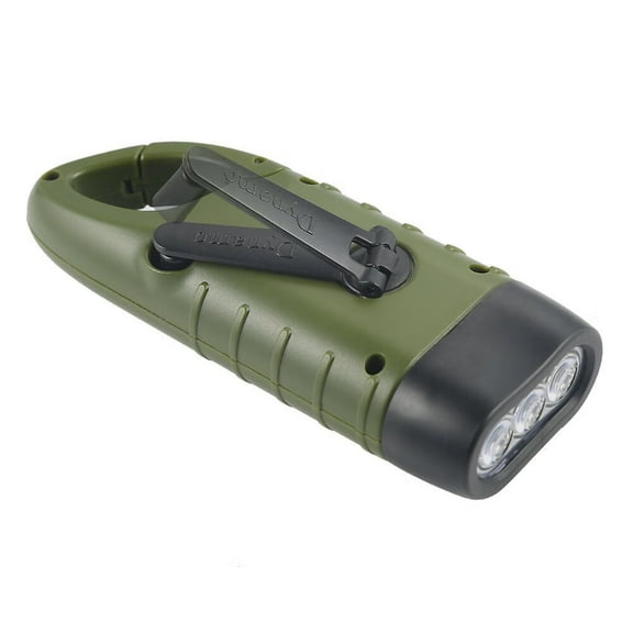 Hand Crank Solar Powered Flashlights,Compact Emergency Rechargeable LED Flashlight Handheld Survival Flashlight,Quick Snap Carbiner Dynamo Flashlight for Outdoor,Sports,Hiking-Army Green