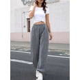 thumbnail image 4 of Women'S High Waisted Sweatpants Workout Active Joggers Pants Baggy Lounge Bottoms Dark Gray XXXL, 4 of 7