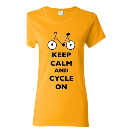 Ladies Keep Calm And Cycle On Cycling Bike Bicycle Funny DT T-Shirt Tee price history on PriceWatchPro