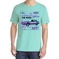 thumbnail image 2 of Wild Bobby, Ford Mustang GT The Boss Retro Neon Vintage, Cars and Trucks, Garment-Dyed Washed Look Short Sleeve Tees, Mint, Small, 2 of 3
