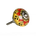 thumbnail image 3 of Knob-676685044976 It Vintage Peint à la Main en Céramique Ronde Knob Set - Jaune & Rouge - Pack de 8, 3 of 3